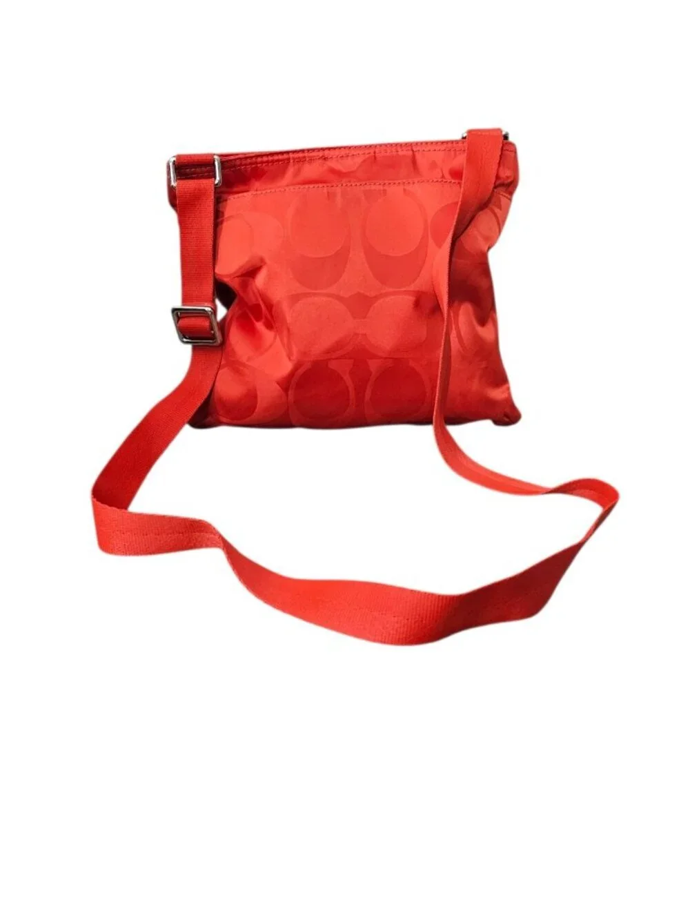 Coach Getaway Signature Nylon File Bag Crossbody Shoulder Bag COA Red F77408